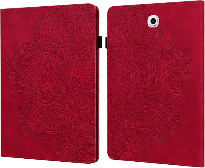 ALILANG Tablet Case for Samsung Galaxy Tab S2 9.7 inch (SM-T813/T815 /T819) with Stylus Multiple Viewing Angles Premium PU Leather Stand Cover Galaxy Tab S2 9.7 Case-Brown