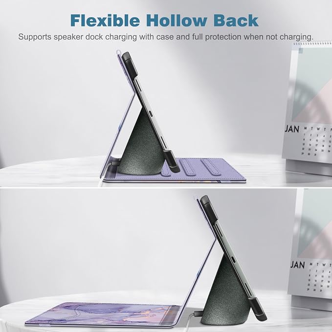 Fintie Case for Google Pixel Tablet 11 inch 2023 Multi-Angle Viewing | Protective Stand Cover with Pocket &amp Pencil Holder Compatible with Charging Speaker Dock Blossom