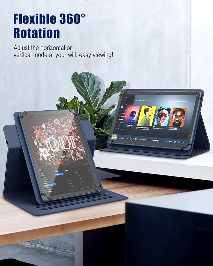 TiMOVO Universal Rotating Case for 11 Inch Tablet Black | 360 Degree Rotating Stand Pen Pocket 9 10 10.1 Inch Android Touchscreen Compatible