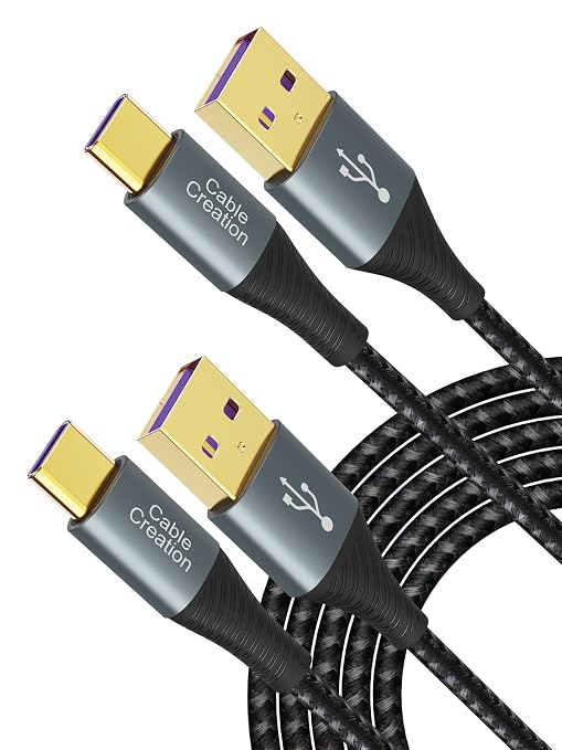 CableCreation USB A to USB C Cable 3.3FT [2Pack] 100W USB to USB C Charger Cable for Car CarplaySmartphones Laptop Computer and More Devices with USB-C Port 1M