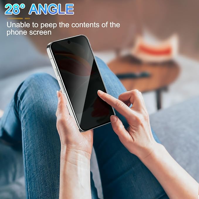 2 Pack Privacy Screen Protector for Google Pixel 9 Pro XL | [Anti-Spy Tempered Glass][Fingerprint Unlock Support][Auto Dust Remove]Bubble-FreeAnti-ScratchProtective Tempered Glass