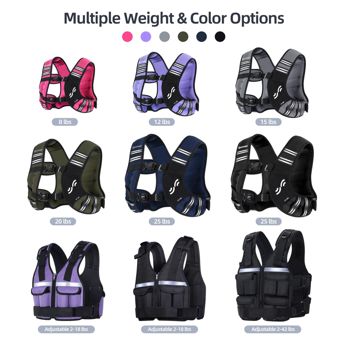 Sportneer Weighted Vest for Women 20lb Walking Weight Vest with Phone Bag
