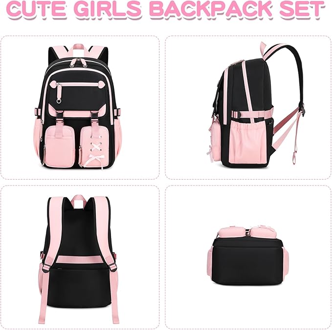 Kids Backpacks for Girls Teens Kawaii Bookbag for Elementary Primary Middle High School Daypack