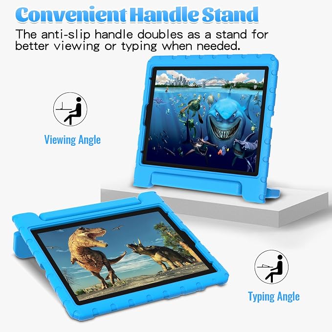 Heavy Duty Kids Case for Samsung Galaxy Tab S7 FE/S7 Plus/S8 Plus 12.4 inch | Rugged Protection Cover for Galaxy Tab S8+/Tab S7 FE/S7+ 2022/2021/2020 with S-Pen Holder Handle StandEVA Foam Rose Red