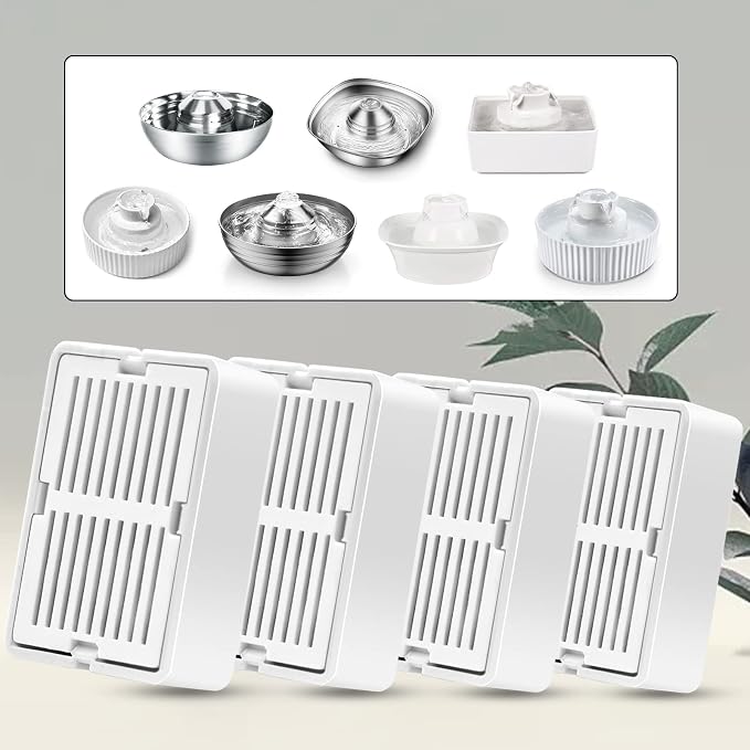 Cat Water Fountain Filters, 8 Carbon Filters& 2 Foams Filters