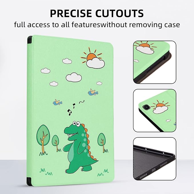 Shockproof Protective Case for Samsung Galaxy Tab S6 Lite 2024/2022/2020 Model SM-P610/P613/P615/P619 - Folding Stand Cover for Galaxy Tablet S6 Lite - Cute Dinosaur