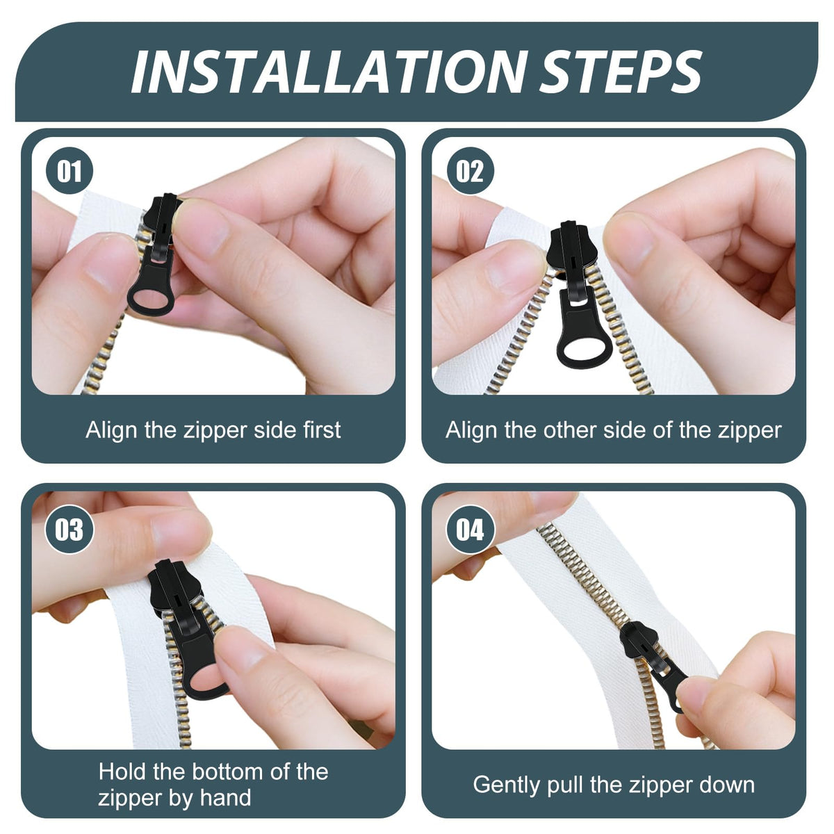18 Sets Universal Zipper Repair Kit 3 Sizes