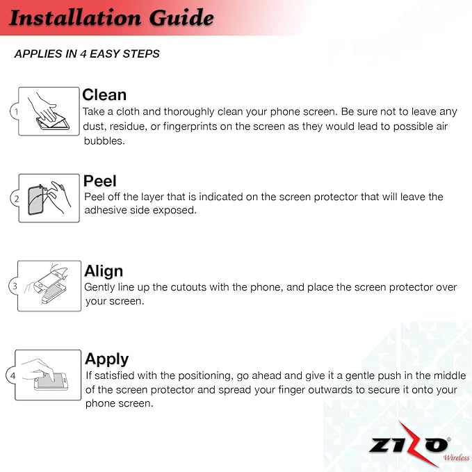 Zizo Full Glass Compatible with iPhone X Tempered Glass Screen Protector 9H Hardness - iPhone Xs Tempered Glass Screen Protector