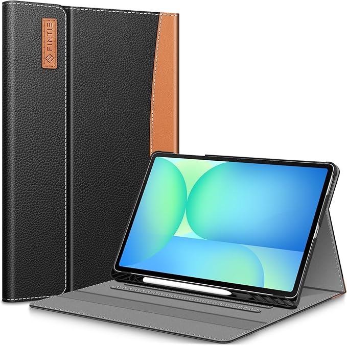 Fintie Portfolio Case for Samsung Galaxy Tab S10 FE Plus 13.1'' 2025 Black | Model (SM-X620/X626) Multiple Angles Business Cover with Pocket Built-in S Pen Holder
