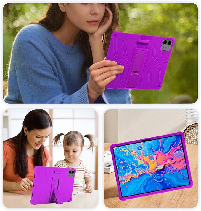 Case for TECLAST Artpad Pro 12.7-Inch Tablet – Shockproof Silicone Protective Cover with Kickstand Drop-Resistant Business Style (Black)