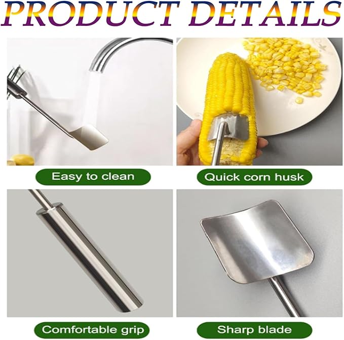 2026 Corn Peeler for Corn on the Cob, Stainless Steel Corn Cob Stripper Tool for Stripping off Corn Kernel From Cob，Restaurant Chefs, Outdoor Dining Enthusiasts。