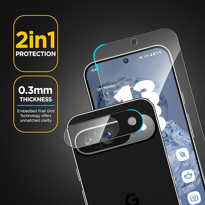 magglass for Google Pixel 9 Pro XL Screen Protector (Fingerprint Compatible) with Easy Install Applicator Full Coverage HD Tempered Glass &amp Camera Lens Protector (6.8)