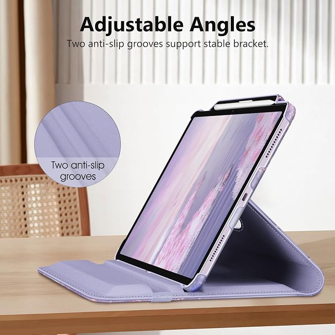 Fintie Rotating Case for iPad Air 13-inch M4/M3/M2 (2026/2025/2024) | 360° Swivel Stand Landscape &amp Portrait Viewing Shockproof Protective Cover Pencil Holder Auto Sleep/Wake Black