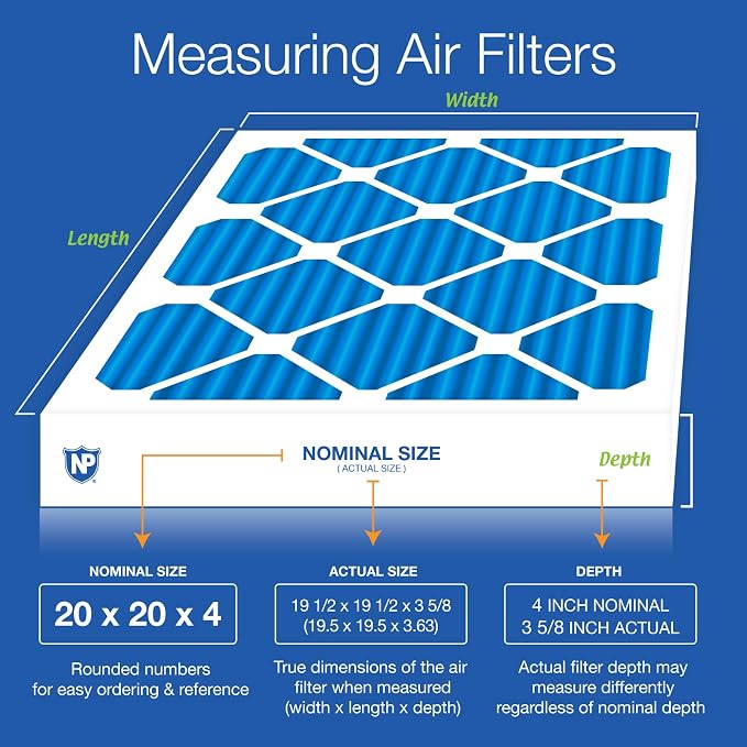 Nordic Pure 20x20x4 Pleated Air Filters MERV 7 Plus Carbon 2 Pack