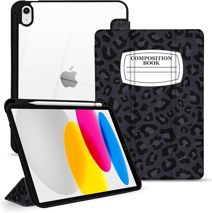 Hybrid Slim Case for iPad 11th (A16) 11-inch 2025 / iPad 10th Generation 10.9-inch 2022 - Shockproof Cover with Clear Transparent Back Shell [Pencil Holder Auto Sleep/Wake] Blue Cow