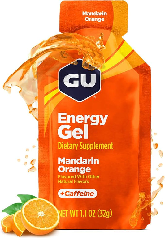 GU Energy Original Sports Nutrition Energy Gel, Vegan, Gluten-Free, Kosher, and Dairy-Free On-the-Go Energy for Any Workout, 24-Count, Mandarin Orange