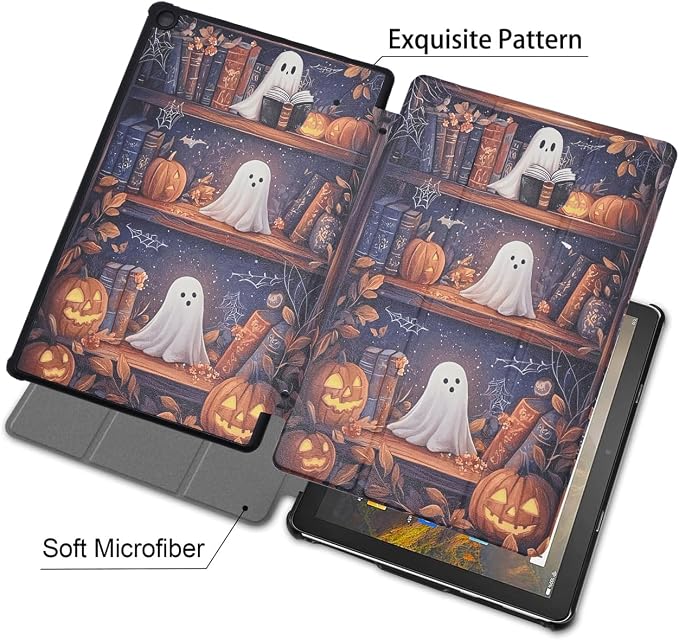 Case for Amazon Fire HD 10 Tablet (7th and 9th Generation 2017 and 2019 Release) Lightweight PU Leather Stand Cover with Auto Wake/Sleep Book and Flowers