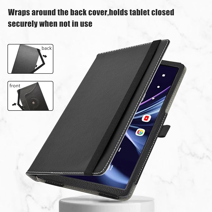 LiuShan Compatible with Acer Iconia Tab A8 Case，360 Degree Rotation Stand PU Cover for Acer Iconia Tab A8 8.7 Tablet（Not Fit Other TabletBlack