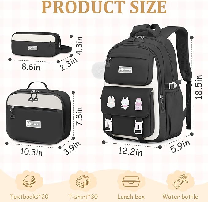 Kids Backpacks for Girls - Cute Girls Backpack for Elementary, Middle and High School Students - 18" School Bookbag