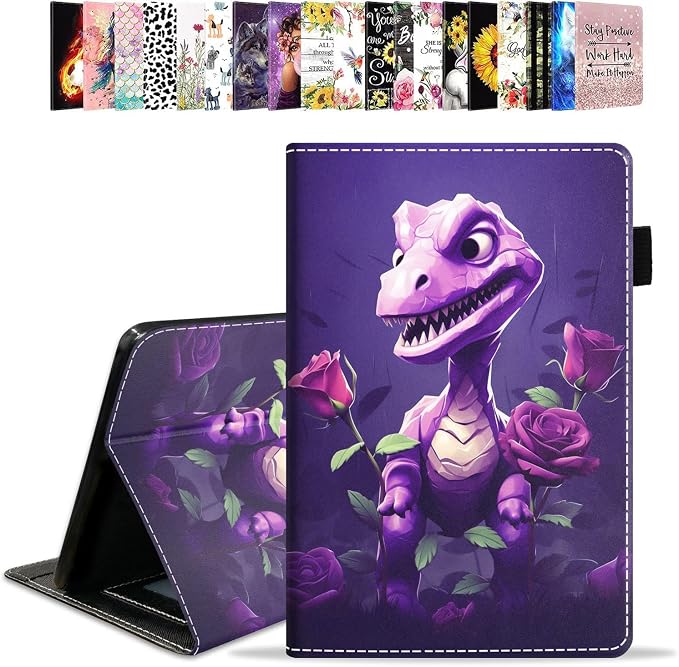 Case for Amazon Kindle Fire HD 10 Tablet 10.1 (9th/7th Generation 2019/2017 Release) - PU Leather Folio Case with Smart Auto Wake/Sleep African American Girl