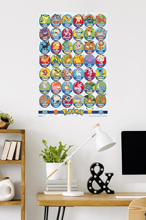 Pokémon: All-Time Favorites - Grid Wall Poster, 34L" x 22.4W", Unframed Version