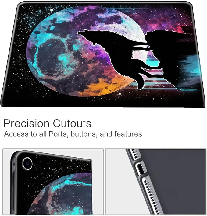 for 10.1 Amazon Fire HD 10 Tablet (13th Generation 2023 Release)PU Leather Multi-Angle Anti Slide Stand Cases with Auto Wake/SleepAnimals Dog Paws Galaxy