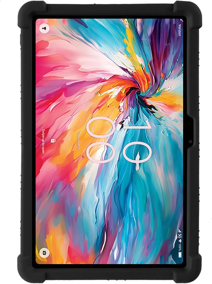 Case for TCL TAB 10 NXTPAPER 5G 10.4 Inch Tablet Kids Friendly Soft Silicone Adjustable Stand Cover for TCL TAB 10 NXTPAPER 5G Model 9199S Tablet (Black)