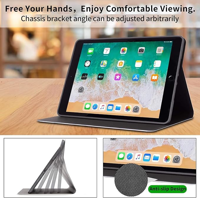 Case for iPad (A16) 11th Generation 11 Inch (2025)iPad 10th Generation 10.9 Inch (2022)PU Leather Slim Standing Smart Coverwith Auto Sleep/WakeBall on Fire