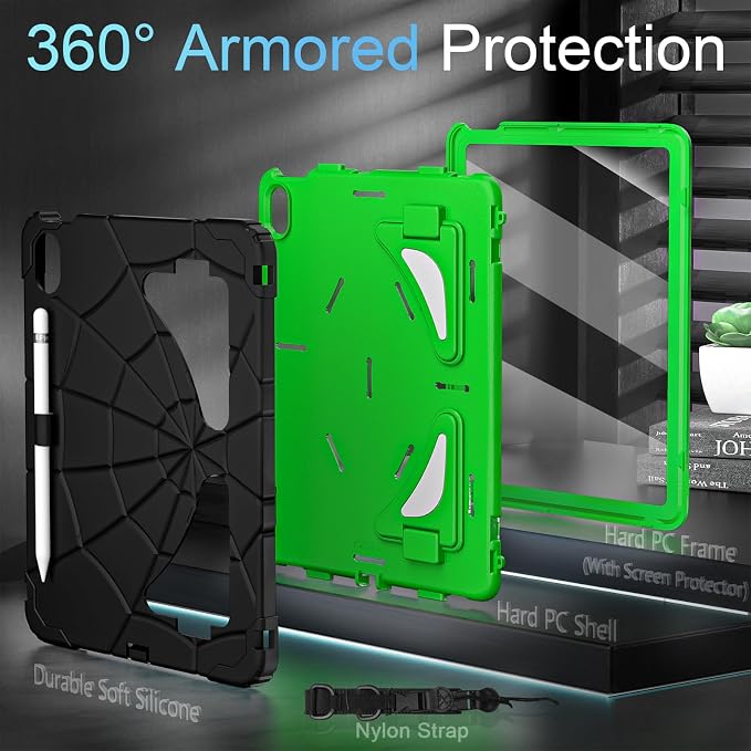Auizotl Case for iPad (A16) 11'' 11th/10th Generation 10.9'' 2025/2022iPad Case 10th Generation with Screen ProtectorHeavy Duty Shockproof Cover for i Pad 11.0/10.9 InchBlack