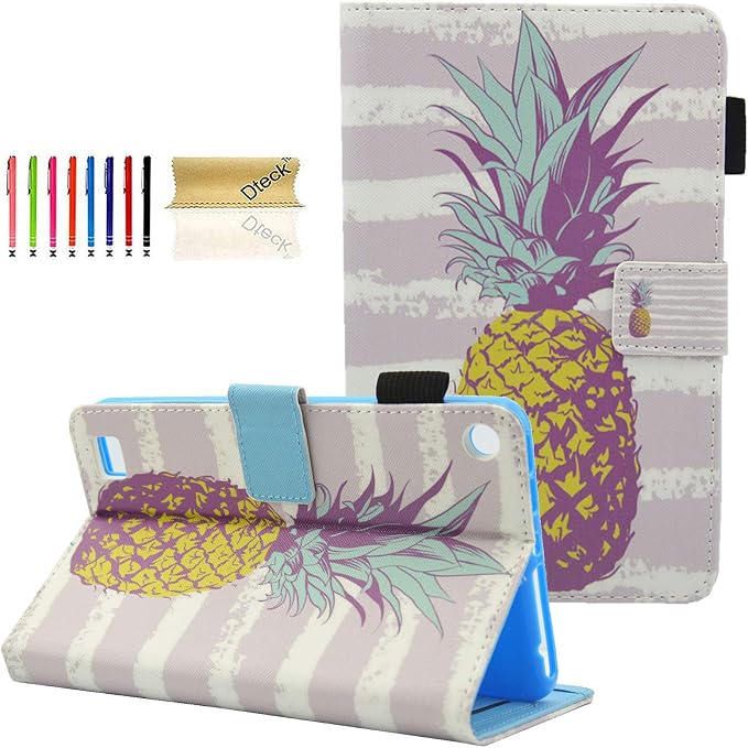 Case for Kindle Fire 7 TabletDteck Full Protective Flip Adjustable Stand Auto Wake/Sleep Smart Cover with Pencil Holder for Kindle Fire 7 Tablet 9th/7th/5th Generation 2019/2017/2015 ReleaseKing Dog