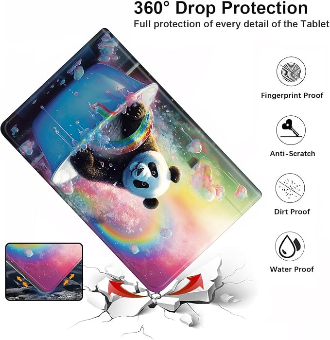 Case for iPad (A16) 11th Generation 11 Inch (2025)iPad 10th Generation 10.9 Inch (2022)PU Leather Slim Standing Smart Coverwith Auto Sleep/WakeBall on Fire