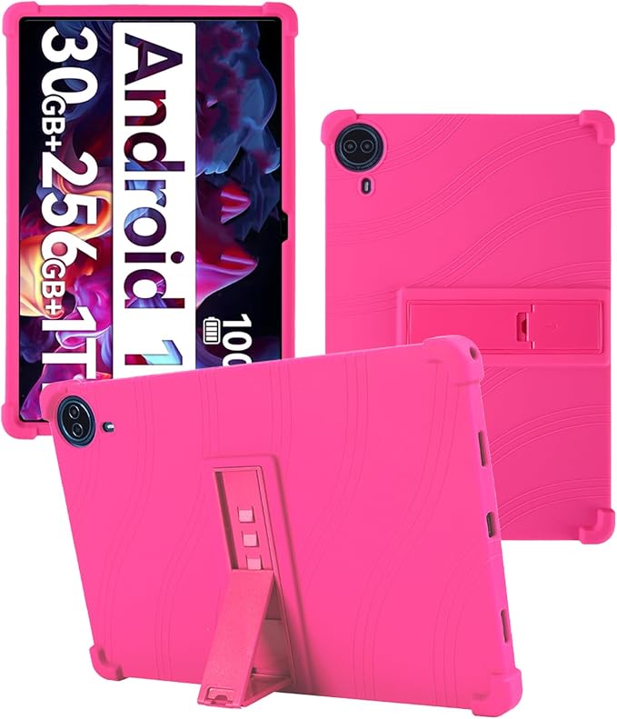 Case for Urao G140L Tablet 14 inch Android 15 TabletWUNIAK Shock Proof Lightweight Stand Rubber Shell Protective CoverKids Friendly Soft Silicone Adjustable Stand CoverBlack