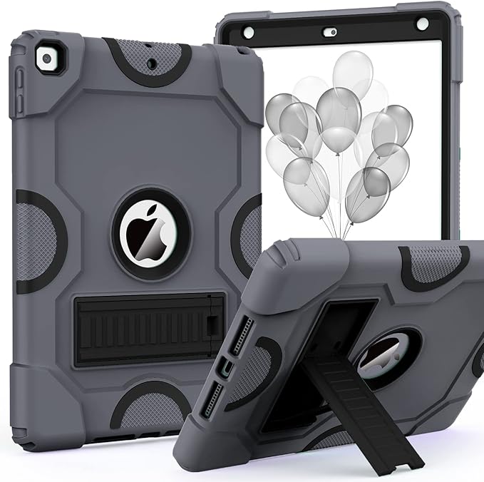 ZoneFoker for iPad 9th Generation Case iPad 8th 7th Generation Case iPad 10.2 Inch 2021/2020/2019 Case Heavy Duty Rugged Shockproof Protective Cover with Kickstand Black