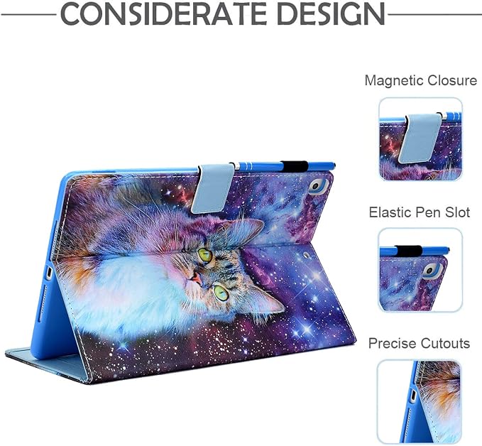 Case for iPad 9th/8th/7th Generation iPad 10.2 Case (2021/2020/2019 Model iPad 9/8/7 Case) PU Leather Folio Folding Stand Cover for iPad 10.2 inch Auto Wake/Sleep Hummingbird