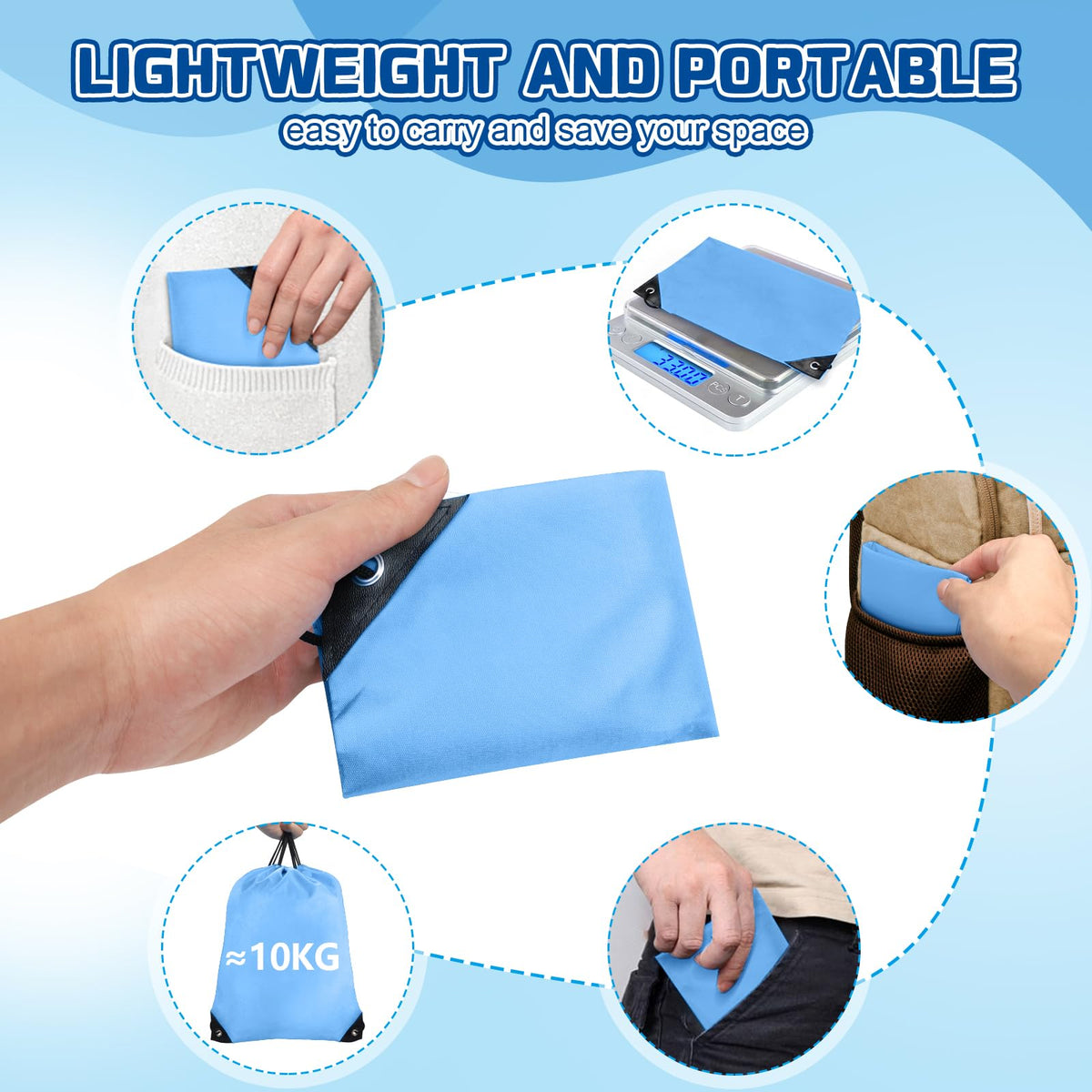 Grneric Drawstring Backpack Bulk 42 Pcs String Backpack Drawstring Bags Cinch Bag Sackpack for Men Women Gym (Sky Blue)