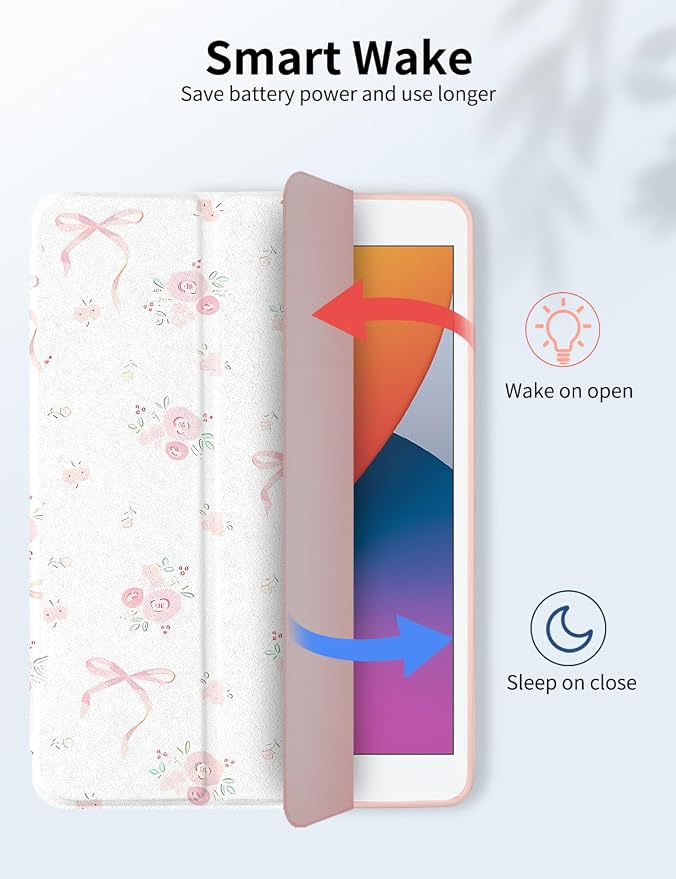 Case for iPad 9th/ 8th/ 7th Generation Case 10.2&amp10.5 Inch (2021/2020/2019 Release) Slim Lightweight Soft Trifold Back Cover with Pencil Holder &amp Auto Sleep/Wake CoverBeige Checkered