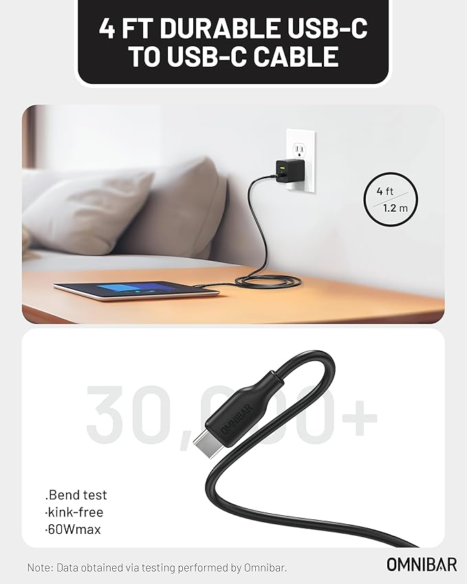 35W USB C Charger with 60W Type C Cable,2 Ports GaN Fast Wall Charger Block,PD3.0 PPS USB-C Power Adapter for iPhone 16/15/14, Galaxy S24//Note 20, Pixel 8 Pro/8/7, iPad/iPad Mini,MacBook Air and More