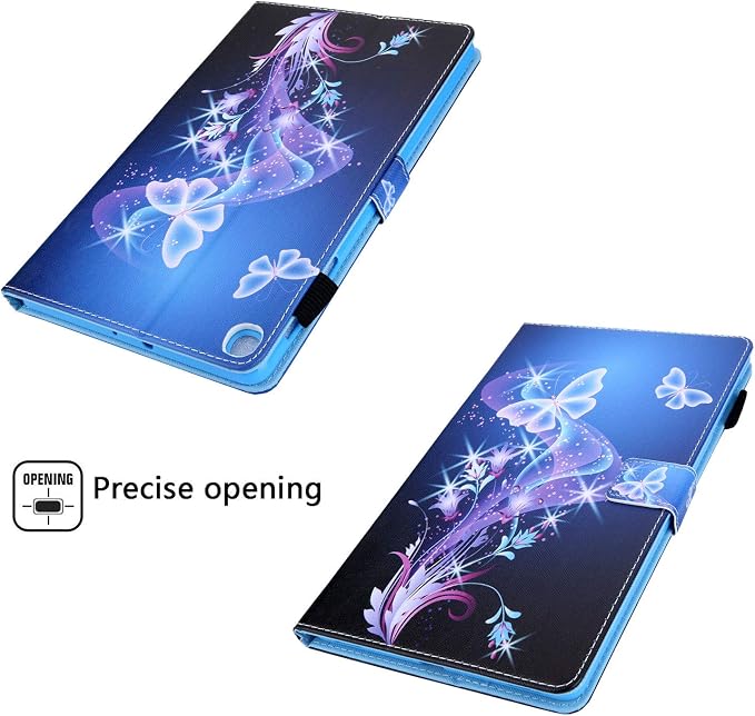 for Galaxy Tab A 8.4 Case 2020 Model (SM-T307/T307U) with Pencil Holder Pockets Multi-Angle Viewing Folio Stand PU Leather Shockproof TPU Cover for Samsung Tab A 8.4 T307 Black Rose Flower