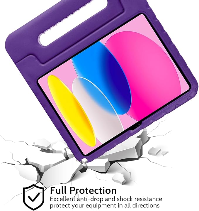 Dteck Kids Case for iPad 10.2 - Shockproof Rugged EVA Handle Stand Child Proof Case for iPad 9/8/7 Generation Black