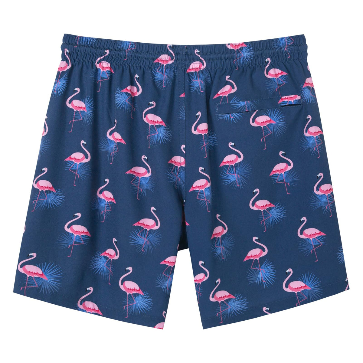 SURF CUZ Mens Swim Trunks with Compression Liner Quick Dry Swim Shorts 7" Swimming Trunks Stretch Zipper Pockets,Sunny Flamingos,M