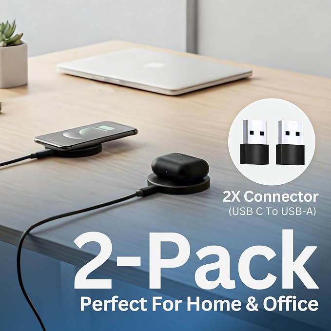 2Pack Magnetic Wireless Charger 15W Charger Wireless Charging Pad Fast Charger for 17/16/15/14/13/12 Pro Max Plus Mini and Airpods 3/2/ Pro 2 (Black)