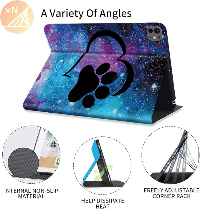 FUYOCWE for iPad Pro 13 Inch Case (M47th Generation2024 Model A2925A2926A3007)PU Leather Slim Folding Stand Case for iPad 13 7th GenAuto Sleep Wake Cover -A Dream Catcher Wolf
