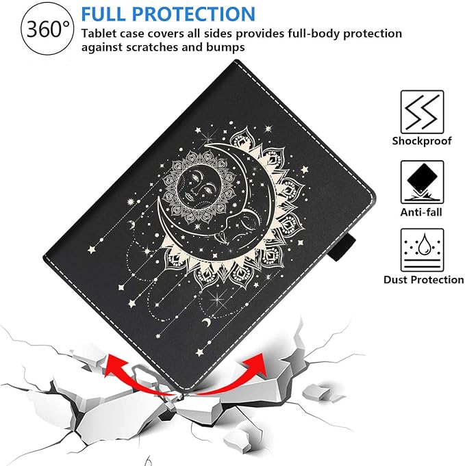 Case for All-New Amazon Kindle Fire 7 Tablet (7 Display 12th Generation 2022 Release) Premium PU Leather Stand Cover with Smart Auto Wake American Flag and Cross