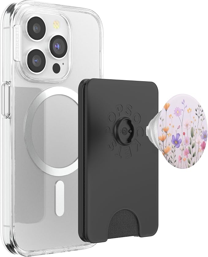 Cute Floral Pattern Flowers Bouquet Wildflowers Pastel Pink PopSockets Adhesive PopGrip