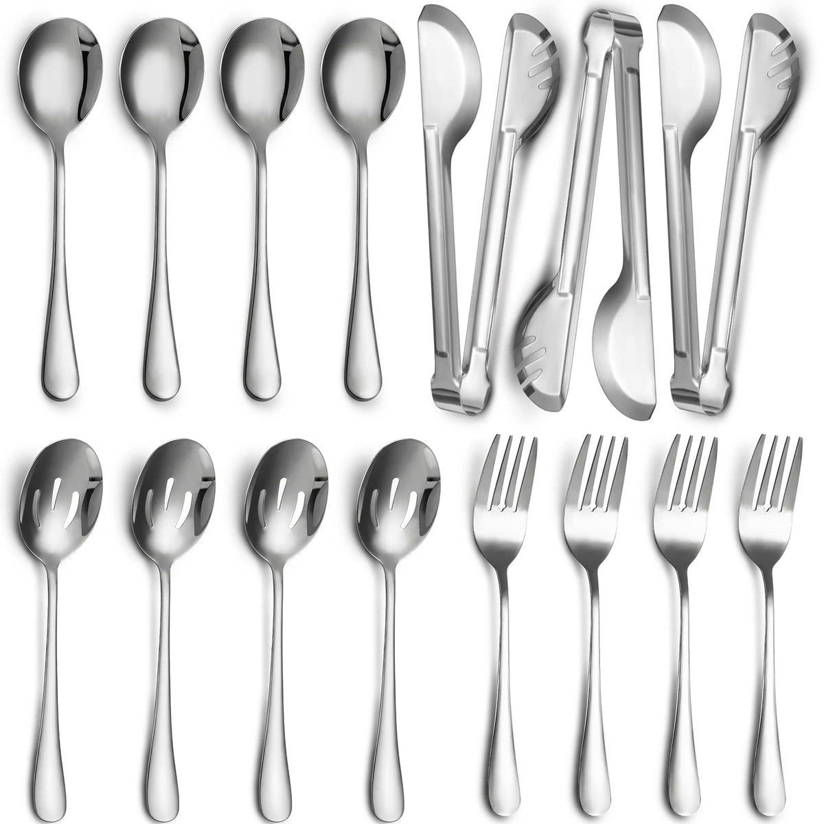 Patelai 15 Pieces Gold Serving Utensil Set, Stainless Steel Buffet