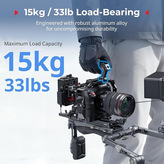 SMALLRIG Quick Release Top Handle, Dual-Direction & Compatible QR-Slide NATO Rail for ARRI with 1/4"-20 Screw, Ergonomic Design,15kg Max. Load,Built-in Multiple Mounting Points,HawkLock H21-5632