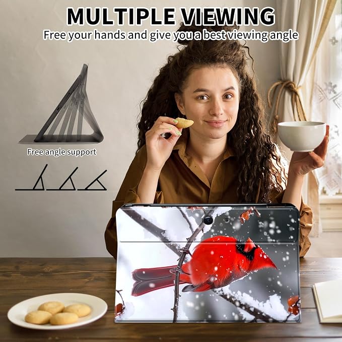 Case for Microsoft Surface Pro 11/10 / 9 13 InchPU Leather Cute Slim Folio Adjustable Stand Cover Case for Surface Pro 11th Edition AIAutumn Red Forest