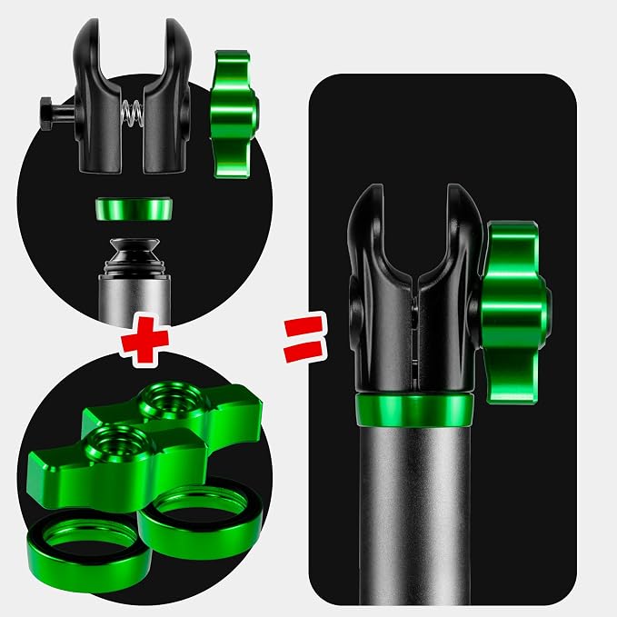 Tackform 10 Long 20mm Ball and Socket Arm DuraLock 20 Series Aluminum Tube Arm | Dual 20mm Sockets and Optional Anti-Theft Knobs | Black
