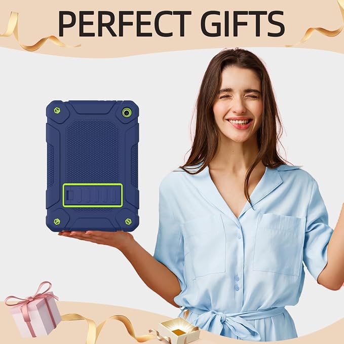 MENZO All-New Case for 8 Tablet Slim Shockproof Rugged High Impact Protective Case with Kickstand Black
