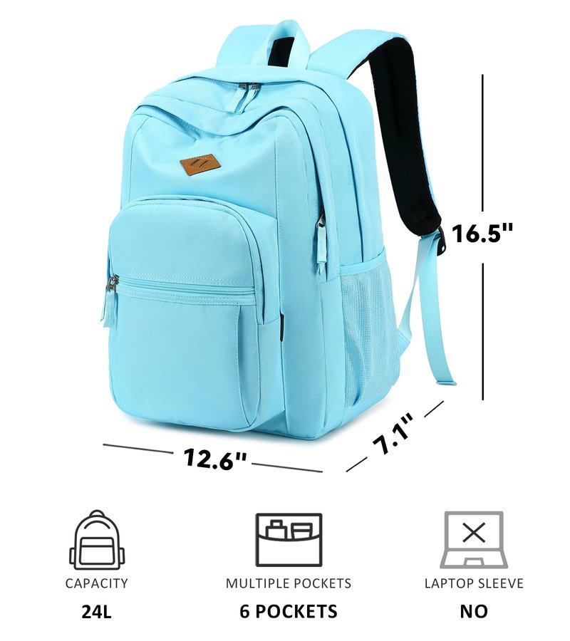abshoo Classical Basic Womens Travel Backpack For College Men Water Resistant Bookbag (Light Blue)